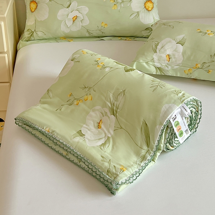 91家纺网 家纺一手货源 找家纺 VIP被业 2025新款书香绸网红直播小红书夏凉被凉感冰丝天丝夏被 微风吹过