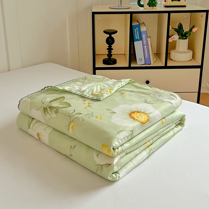 91家纺网 家纺一手货源 找家纺 VIP被业 2025新款书香绸网红直播小红书夏凉被凉感冰丝天丝夏被 微风吹过