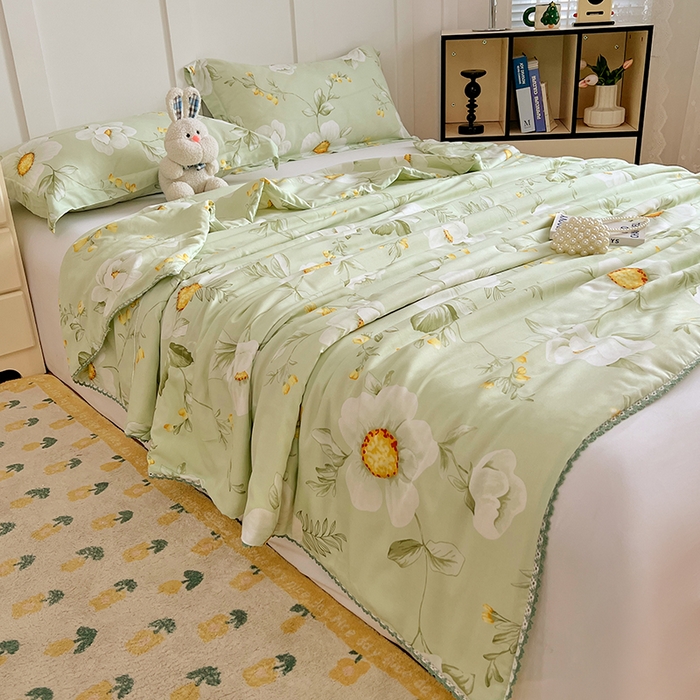 91家纺网 家纺一手货源 找家纺 VIP被业 2025新款书香绸网红直播小红书夏凉被凉感冰丝天丝夏被 微风吹过