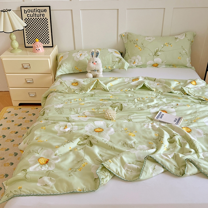 91家纺网 家纺一手货源 找家纺 VIP被业 2025新款书香绸网红直播小红书夏凉被凉感冰丝天丝夏被 微风吹过