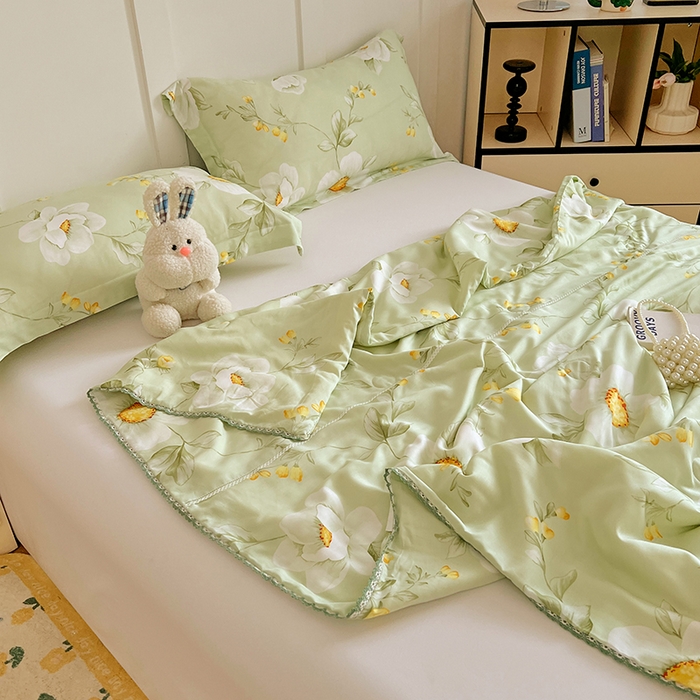 91家纺网 家纺一手货源 找家纺 VIP被业 2025新款书香绸网红直播小红书夏凉被凉感冰丝天丝夏被 微风吹过