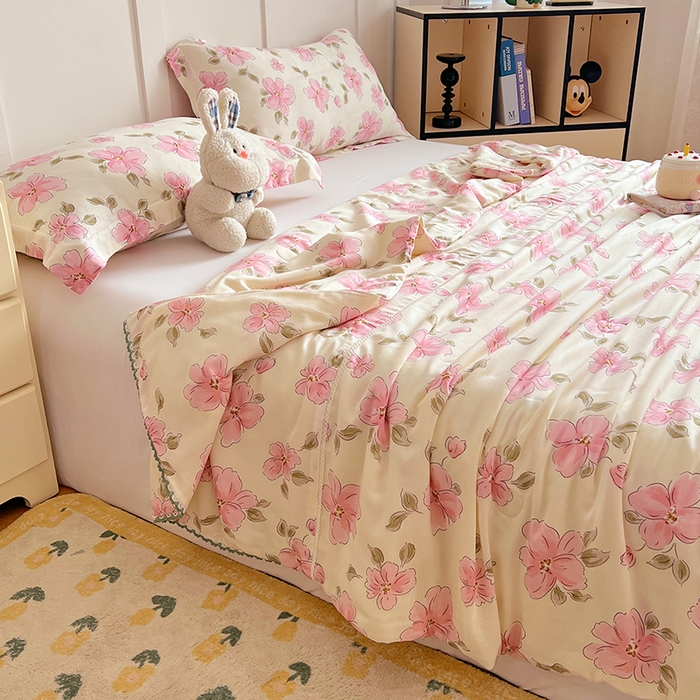 91家纺网 家纺一手货源 找家纺 VIP被业 2025新款书香绸网红直播小红书夏凉被凉感冰丝天丝夏被 醉梦仙霖