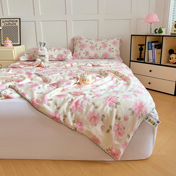 91家纺网 家纺一手货源 找家纺 VIP被业 2025新款书香绸网红直播小红书夏凉被凉感冰丝天丝夏被 醉梦仙霖