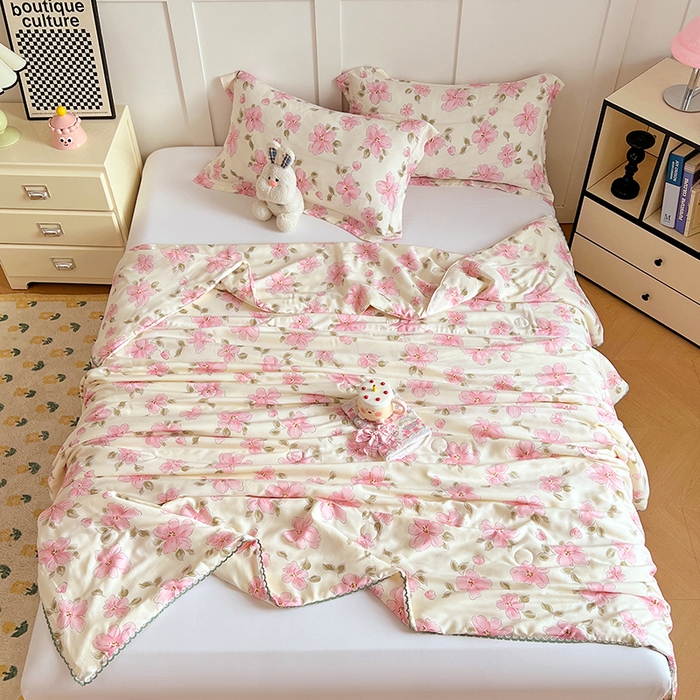 91家纺网 家纺一手货源 找家纺 VIP被业 2025新款书香绸网红直播小红书夏凉被凉感冰丝天丝夏被 醉梦仙霖