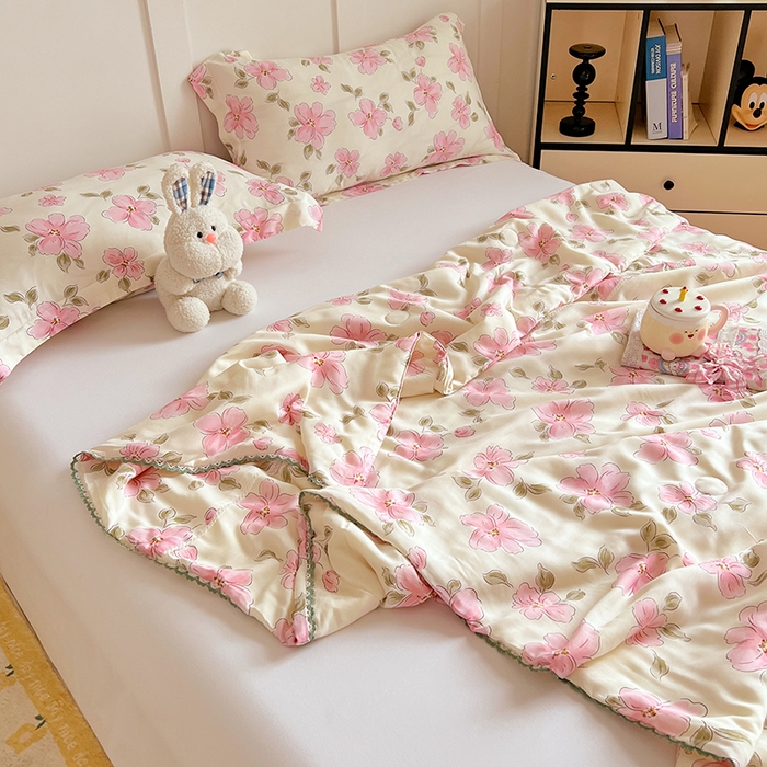 91家纺网 家纺一手货源 找家纺 VIP被业 2025新款书香绸网红直播小红书夏凉被凉感冰丝天丝夏被 醉梦仙霖