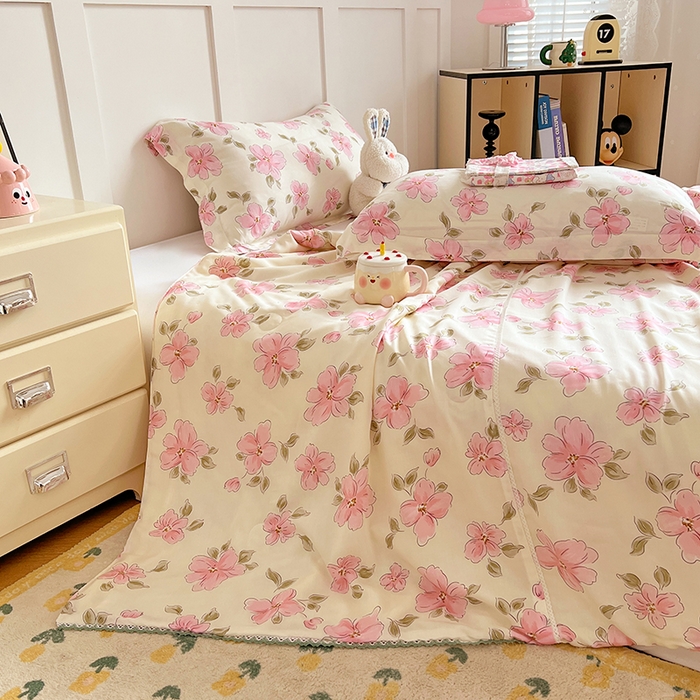 91家纺网 家纺一手货源 找家纺 VIP被业 2025新款书香绸网红直播小红书夏凉被凉感冰丝天丝夏被 醉梦仙霖