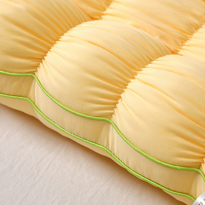 91家纺网 家纺一手货源 找家纺 佳尚枕芯2025新款法式云朵面包枕 枕头枕芯 奶黄48x74cm低枕/只