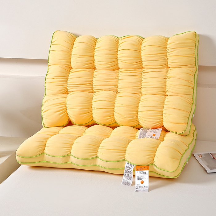 佳尚枕芯2025新款法式云朵面包枕 枕头枕芯 奶黄48x74cm高枕/只