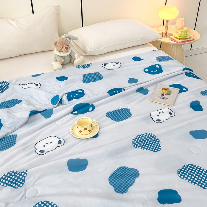 91家纺网 家纺一手货源 找家纺 （总）VIP被业 2025新款印花凉感丝冰淇淋云母日本凉感科技冰淇淋氨纶凉感天丝纯色夏被空调被