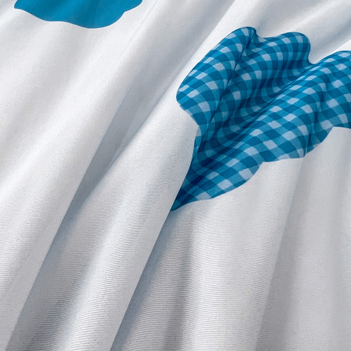 91家纺网 家纺一手货源 找家纺 VIP被业 2025新款印花凉感丝冰淇淋云母日本凉感科技冰淇淋氨纶凉感天丝纯色夏被空调被 可爱熊 蓝