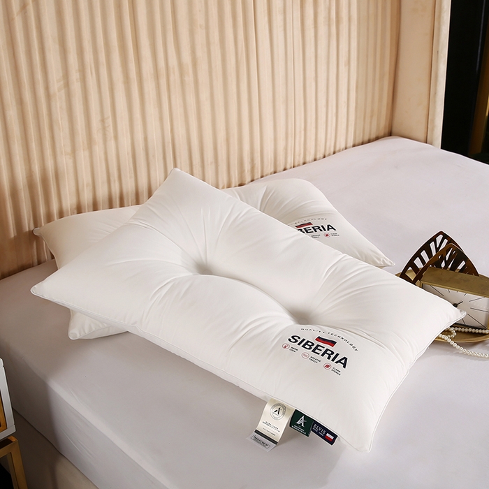 91家纺网 家纺一手货源 找家纺 佳尚枕芯 2025新款立体纯棉全棉纯棉西伯利亚五星级酒店保健护颈枕芯超柔枕头 48x74cm/只低枕