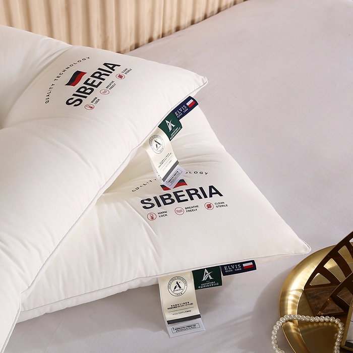 91家纺网 家纺一手货源 找家纺 佳尚枕芯 2025新款立体纯棉全棉纯棉西伯利亚五星级酒店保健护颈枕芯超柔枕头 48x74cm/只低枕