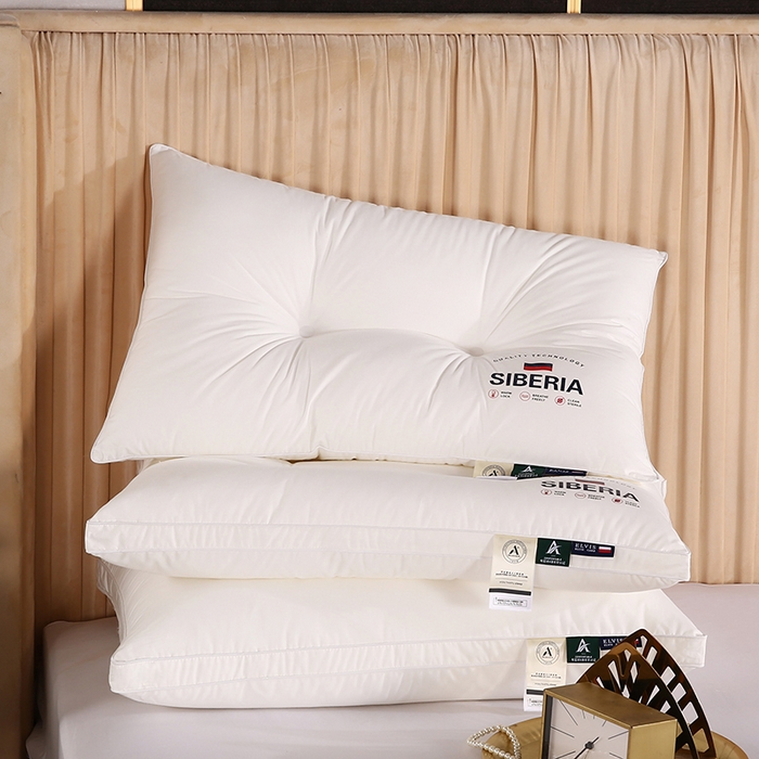 91家纺网 家纺一手货源 找家纺 佳尚枕芯 2025新款立体纯棉全棉纯棉西伯利亚五星级酒店保健护颈枕芯超柔枕头 48x74cm/只中枕