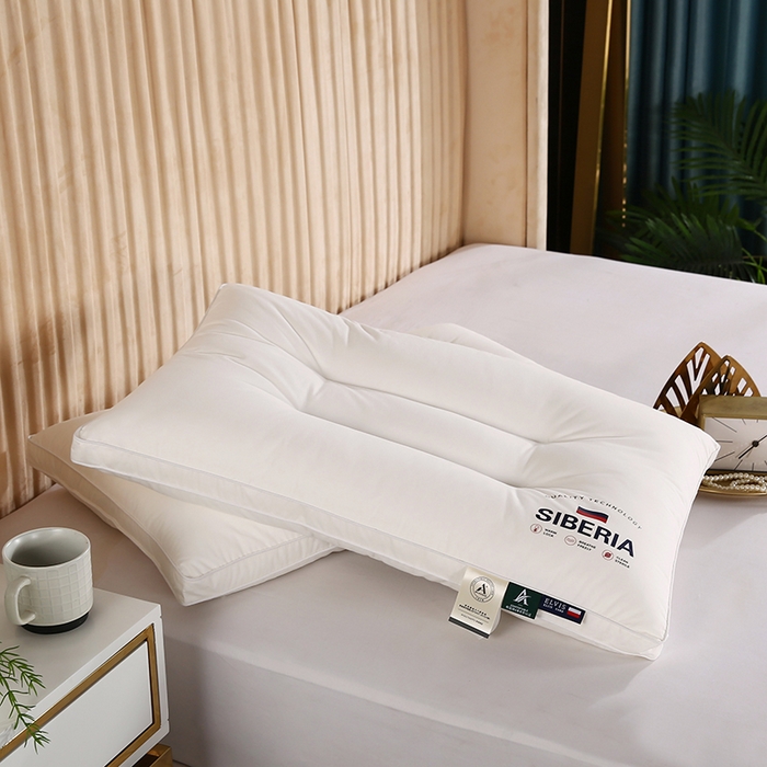 91家纺网 家纺一手货源 找家纺 佳尚枕芯 2025新款立体纯棉全棉纯棉西伯利亚五星级酒店保健护颈枕芯超柔枕头 48x74cm/只中枕