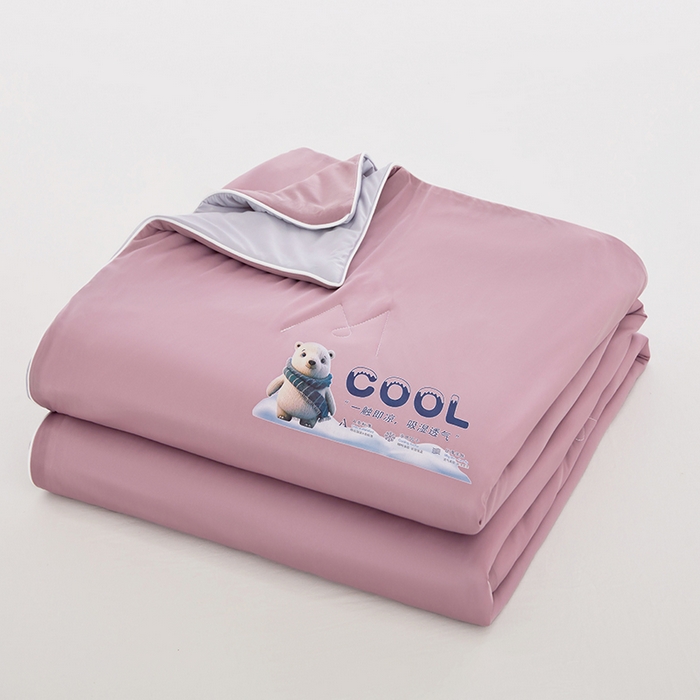 91家纺网 家纺一手货源 找家纺 VIP被业 2025新款西瓜凉感丝夏被冰淇淋云母日本凉感科技冰淇淋氨纶凉感天丝纯色夏被空调被 香芋紫