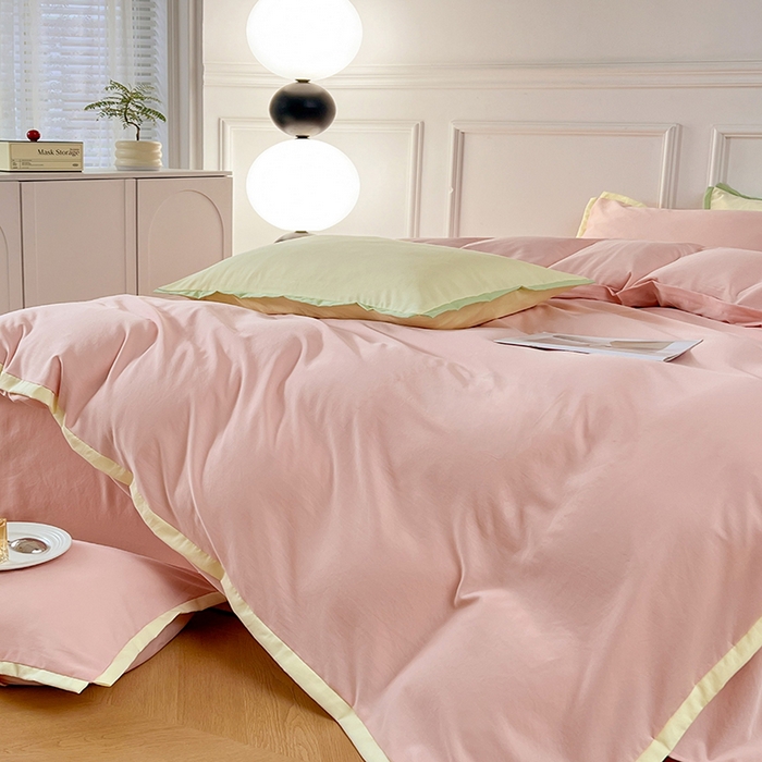 91家纺网 家纺一手货源 找家纺 VIP被业 2025新款赛天丝凉感透气四件套单枕套 冰粉钻