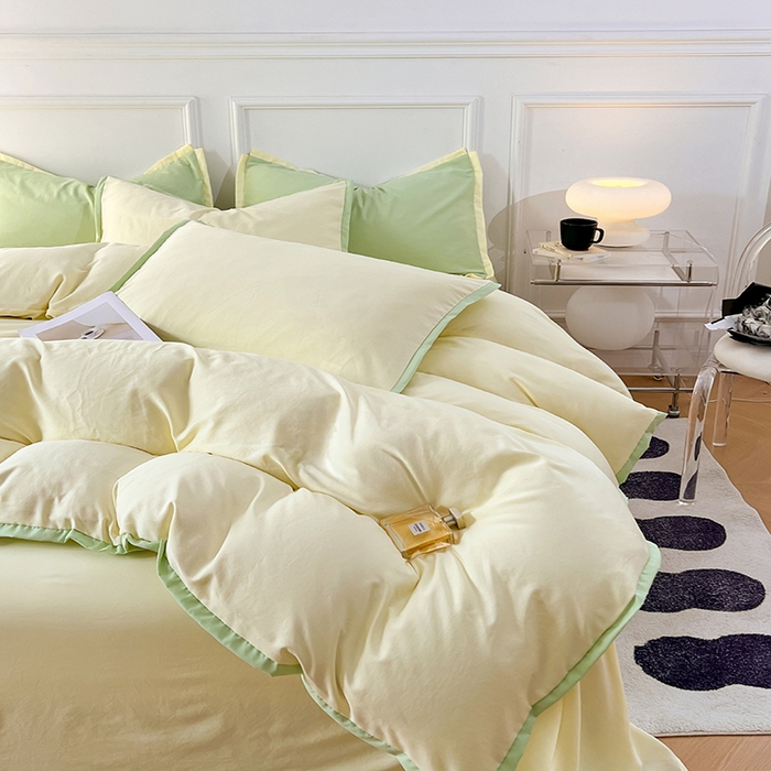 91家纺网 家纺一手货源 找家纺 VIP被业 2025新款赛天丝凉感透气四件套单枕套 琥珀黄