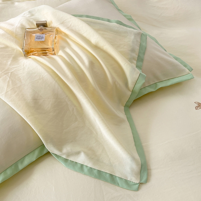 91家纺网 家纺一手货源 找家纺 VIP被业 2025新款赛天丝凉感透气四件套单枕套 琥珀黄