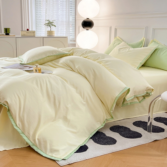 91家纺网 家纺一手货源 找家纺 VIP被业 2025新款赛天丝凉感透气四件套单枕套 琥珀黄