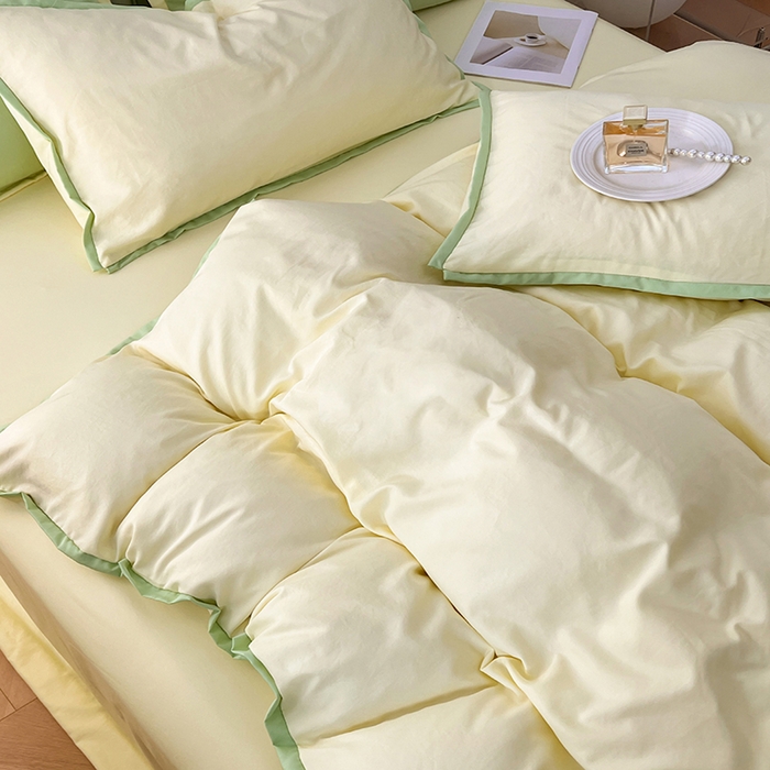 91家纺网 家纺一手货源 找家纺 VIP被业 2025新款赛天丝凉感透气四件套单枕套 琥珀黄