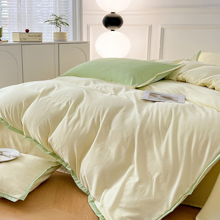 91家纺网 家纺一手货源 找家纺 VIP被业 2025新款赛天丝凉感透气四件套单枕套 琥珀黄