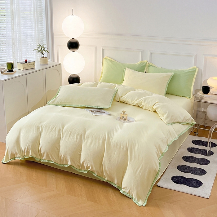 91家纺网 家纺一手货源 找家纺 VIP被业 2025新款赛天丝凉感透气四件套单枕套 琥珀黄