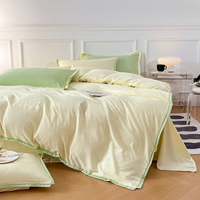 91家纺网 家纺一手货源 找家纺 VIP被业 2025新款赛天丝凉感透气四件套单枕套 琥珀黄