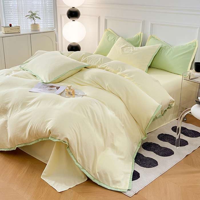 91家纺网 家纺一手货源 找家纺 VIP被业 2025新款赛天丝凉感透气四件套单枕套 琥珀黄