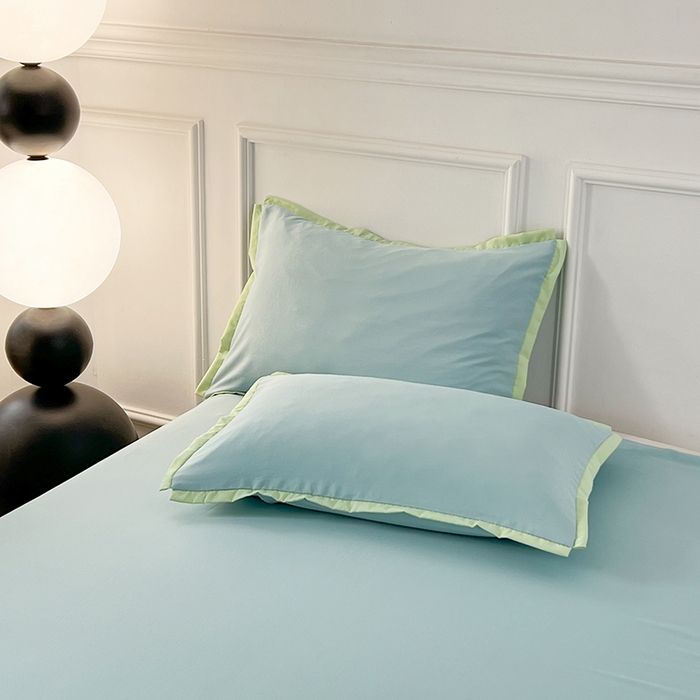 91家纺网 家纺一手货源 找家纺 VIP被业 2025新款赛天丝凉感透气四件套单枕套 时光蓝