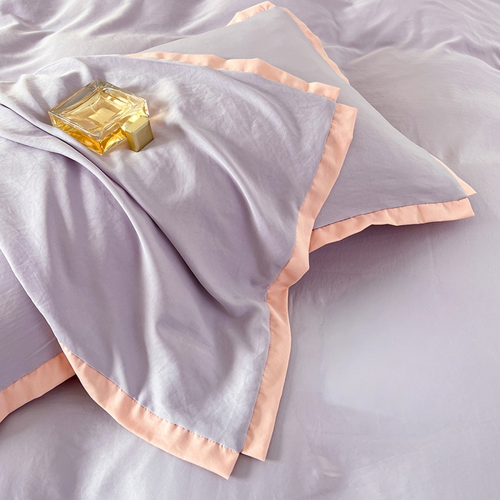 91家纺网 家纺一手货源 找家纺 VIP被业 2025新款赛天丝凉感透气四件套单枕套 烟紫晶