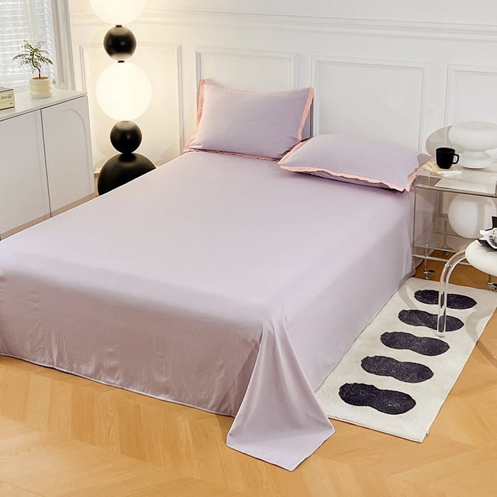 91家纺网 家纺一手货源 找家纺 VIP被业 2025新款赛天丝凉感透气四件套单枕套 烟紫晶