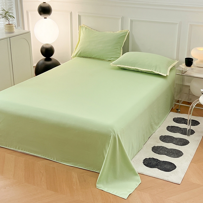 91家纺网 家纺一手货源 找家纺 VIP被业 2025新款赛天丝凉感透气四件套单枕套 英伦绿