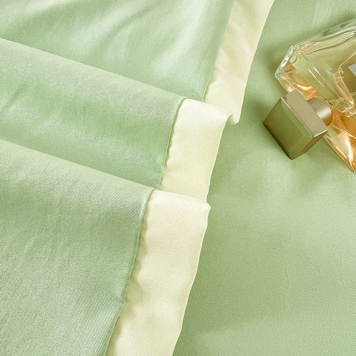 91家纺网 家纺一手货源 找家纺 VIP被业 2025新款赛天丝凉感透气四件套单枕套 英伦绿