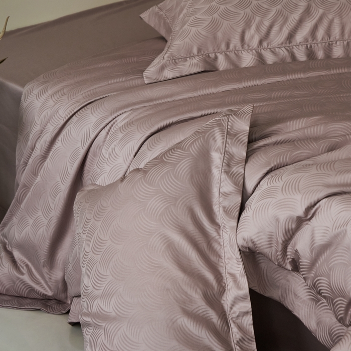 91家纺网 家纺一手货源 找家纺 顾家家居2025新款全棉提花四件套 璞野-瑰丽紫