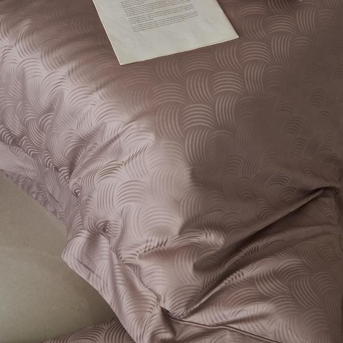 91家纺网 家纺一手货源 找家纺 顾家家居2025新款全棉提花四件套 璞野-瑰丽紫