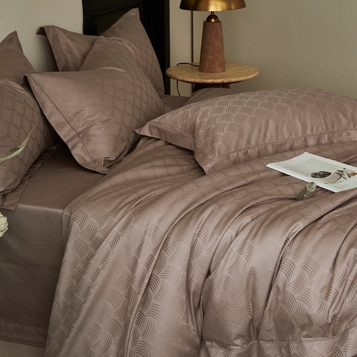 91家纺网 家纺一手货源 找家纺 顾家家居2025新款全棉提花四件套 璞野--暮色粉