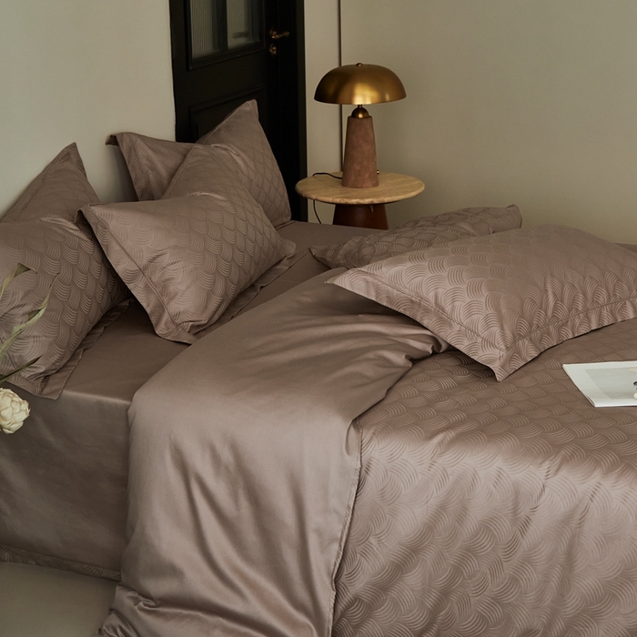 91家纺网 家纺一手货源 找家纺 顾家家居2025新款全棉提花四件套 璞野--暮色粉