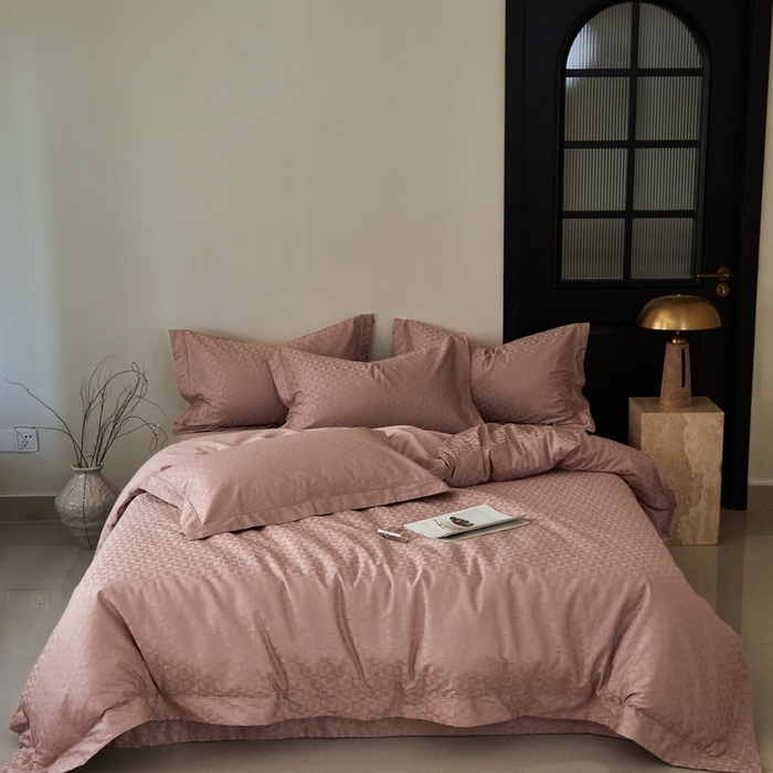 顾家家居2025新款全棉提花四件套 塞纳-贝壳粉