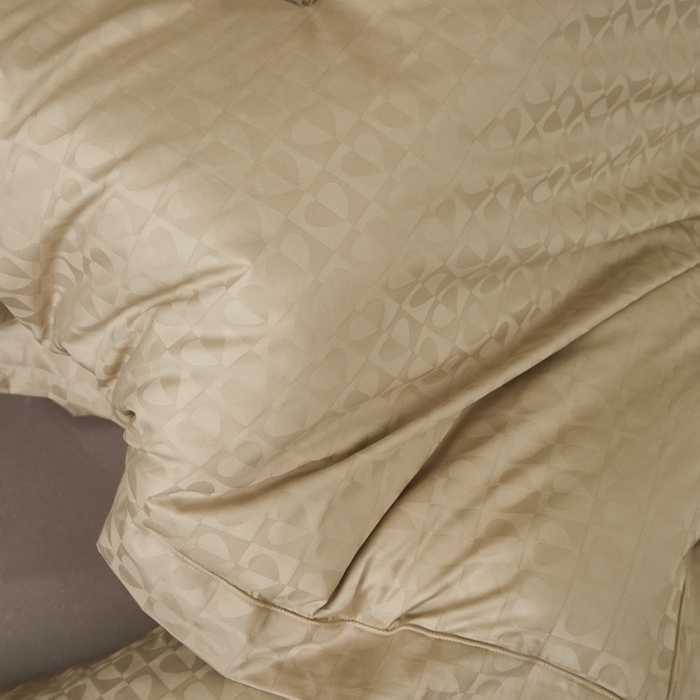 91家纺网 家纺一手货源 找家纺 顾家家居2025新款全棉提花四件套 塞纳-云母米