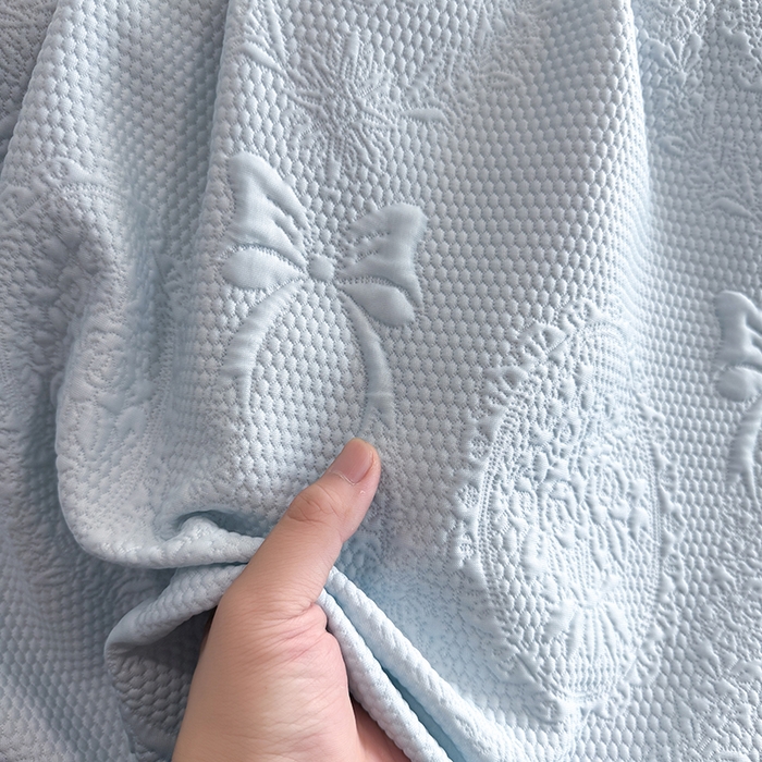 91家纺网 家纺一手货源 找家纺 佰亿莱2025新款手捧花凉席床席床笠款 床席手捧花蓝