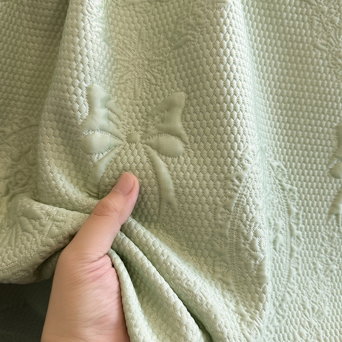 91家纺网 家纺一手货源 找家纺 佰亿莱2025新款手捧花凉席床席床笠款 床席手捧花绿