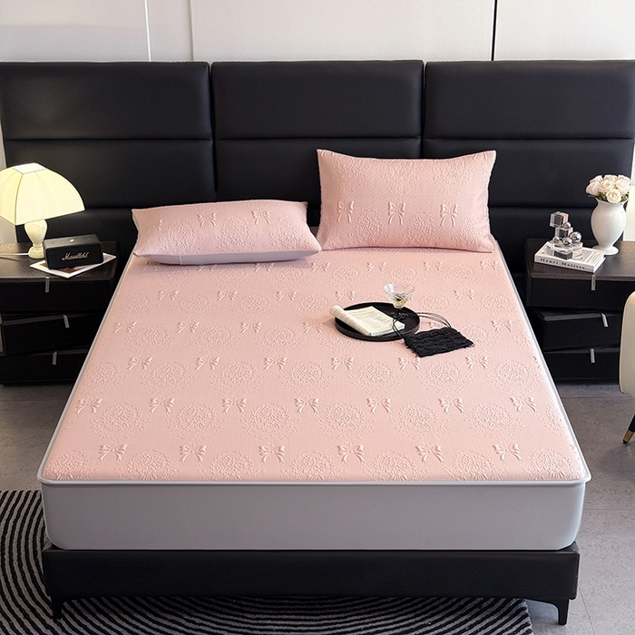 91家纺网 家纺一手货源 找家纺 佰亿莱2025新款手捧花凉席床席床笠款 手捧花粉