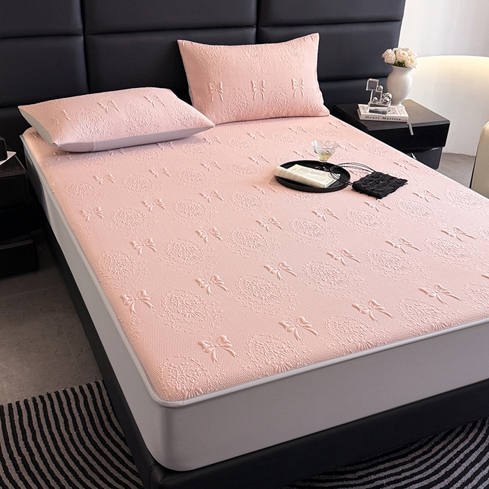 91家纺网 家纺一手货源 找家纺 佰亿莱2025新款手捧花凉席床席床笠款 手捧花粉