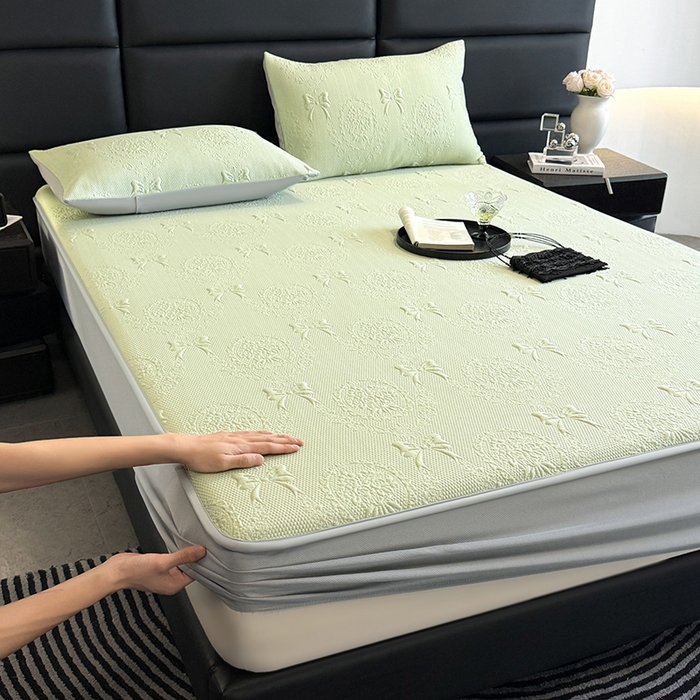 佰亿莱2025新款手捧花凉席床席床笠款 手捧花绿