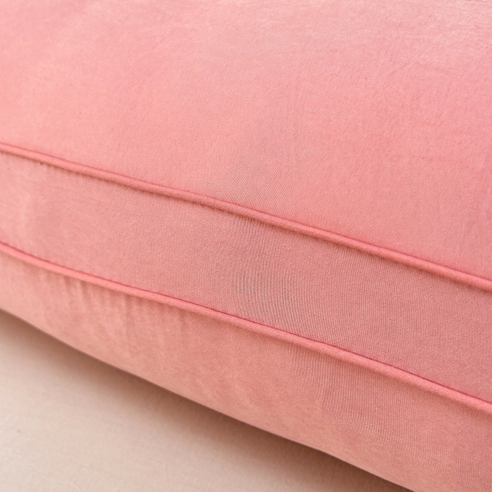 91家纺网 家纺一手货源 找家纺 佳尚枕芯 2025新款亲肤纯色刺绣枕茶韵枕芯枕头 粉色 48x74cm/只 中枕