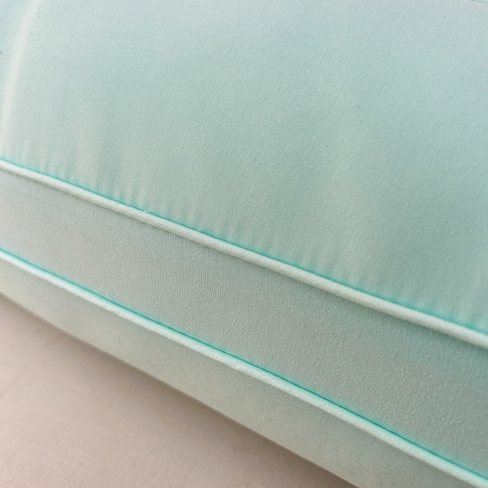 91家纺网 家纺一手货源 找家纺 佳尚枕芯 2025新款亲肤纯色刺绣枕茶韵枕芯枕头 绿色 48x74cm/只 高枕