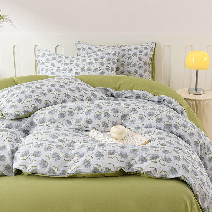 91家纺网 家纺一手货源 找家纺 （总）金昱纺 2025新款A类全棉纯棉双层纱四件套