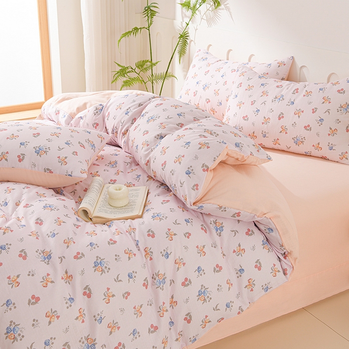 91家纺网 家纺一手货源 找家纺 （总）金昱纺 2025新款A类全棉纯棉双层纱四件套