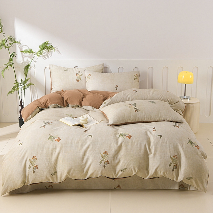 91家纺网 家纺一手货源 找家纺 金昱纺 2025新款A类全棉纯棉双层纱四件套 城南旧事-粽