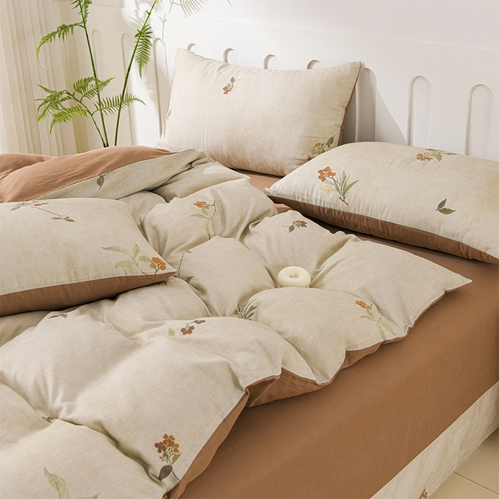 91家纺网 家纺一手货源 找家纺 金昱纺 2025新款A类全棉纯棉双层纱四件套 城南旧事-粽